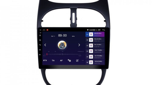 Navigatie dedicata cu Android Peugeot 206 1998 - 2009, 8GB RAM, Radio GPS Dual Zone, Display HD IPS 9" Touchscreen, Internet Wi-Fi si slot SIM 4G, Bluetooth, MirrorLink, USB, Waze