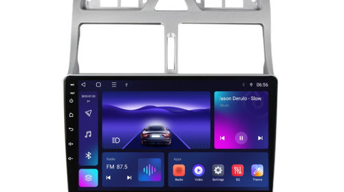 Navigatie dedicata cu Android Peugeot 307 2000 - 2013, 2GB RAM, Radio GPS Dual Zone, Display HD IPS 9" Touchscreen, Internet Wi-Fi si slot SIM 4G, Bluetooth, MirrorLink, USB, Waze
