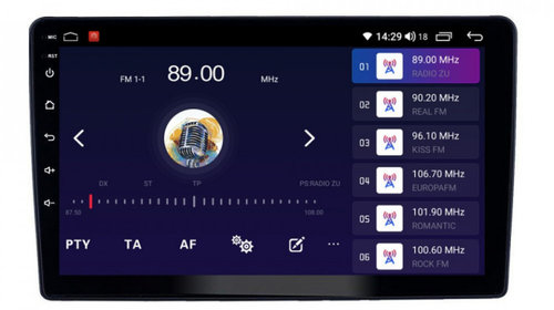 Navigatie dedicata cu Android Peugeot 307 2000 - 2013, negru, 4GB RAM, Radio GPS Dual Zone, Display HD IPS 9" Touchscreen, Internet Wi-Fi si slot SIM 4G, Bluetooth, MirrorLink, USB, Waze