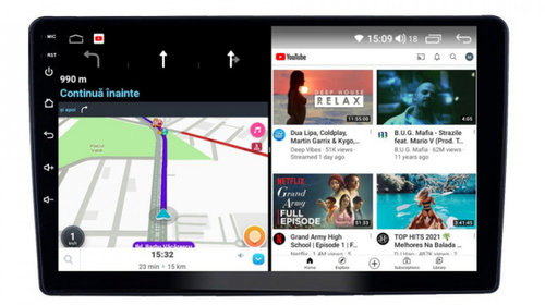 Navigatie dedicata cu Android Peugeot 307 2000 - 2013, negru, 6GB RAM, Radio GPS Dual Zone, Display HD IPS 9" Touchscreen, Internet Wi-Fi si slot SIM 4G, Bluetooth, MirrorLink, USB, Waze