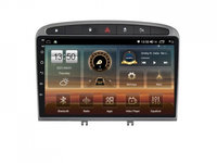 Navigatie dedicata cu Android Peugeot 308 I 2007 - 2013, 4GB RAM, Radio GPS Dual Zone, Display HD IPS 9" Touchscreen, Internet Wi-Fi si slot SIM 4G, Bluetooth, MirrorLink, USB, Waze
