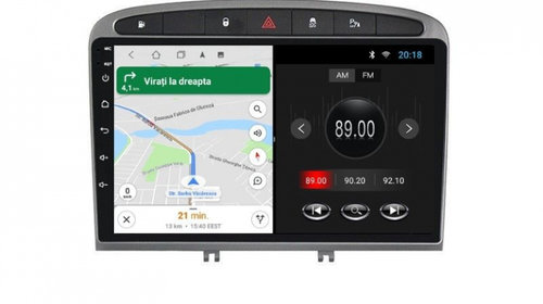 Navigatie dedicata cu Android Peugeot 308 I 2007 - 2013, 1GB RAM, Radio GPS Dual Zone, Display HD IPS 9" Touchscreen, Internet Wi-Fi, Bluetooth, MirrorLink, USB, Waze
