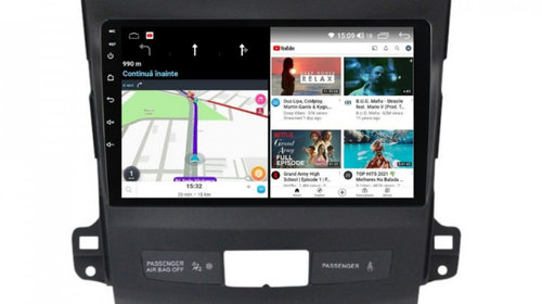 Navigatie dedicata cu Android Peugeot 4007 2007 - 2013, 8GB RAM, Radio GPS Dual Zone, Display HD IPS 9" Touchscreen, Internet Wi-Fi si slot SIM 4G, Bluetooth, MirrorLink, USB, Waze