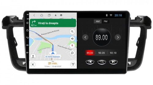 Navigatie dedicata cu Android Peugeot 508 I 2010 - 2018, 1GB RAM, Radio GPS Dual Zone, Display HD IPS 9" Touchscreen, Internet Wi-Fi, Bluetooth, MirrorLink, USB, Waze