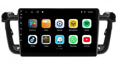 Navigatie dedicata cu Android Peugeot 508 I 2010 - 2018, 1GB RAM, Radio GPS Dual Zone, Display HD IPS 9" Touchscreen, Internet Wi-Fi, Bluetooth, MirrorLink, USB, Waze