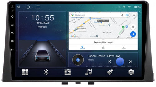 Navigatie dedicata cu Android Peugeot Partner dupa 2018, 3GB RAM, Radio GPS Dual Zone, Display HD IPS 10" Touchscreen, Internet Wi-Fi si slot SIM 4G, Bluetooth, MirrorLink, USB, Waze