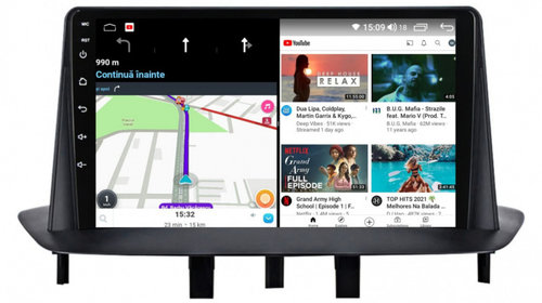Navigatie dedicata cu Android Renault Fluence 2009 - 2016, 3GB RAM, Radio GPS Dual Zone, Display HD IPS 9" Touchscreen, Internet Wi-Fi si slot SIM 4G, Bluetooth, MirrorLink, USB, Waze