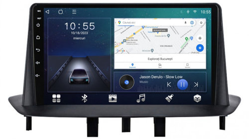 Navigatie dedicata cu Android Renault Megane III 2009 - 2016, 3GB RAM, Radio GPS Dual Zone, Display HD IPS 9" Touchscreen, Internet Wi-Fi si slot SIM 4G, Bluetooth, MirrorLink, USB, Waze