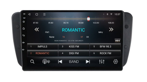 Navigatie dedicata cu Android Seat Ibiza IV 2008 - 2013, 3GB RAM, Radio GPS Dual Zone, Display HD IPS 9" Touchscreen, Internet Wi-Fi si slot SIM 4G, Bluetooth, MirrorLink, USB, Waze