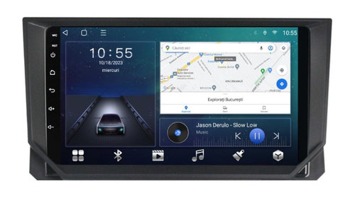 Navigatie dedicata cu Android Seat Ibiza V 2017 - 2022, 3GB RAM, Radio GPS Dual Zone, Display HD IPS 9" Touchscreen, Internet Wi-Fi si slot SIM 4G, Bluetooth, MirrorLink, USB, Waze