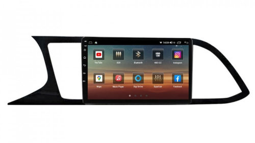 Navigatie dedicata cu Android Seat Leon 5F 2013 - 2020, 4GB RAM, Radio GPS Dual Zone, Display HD IPS 9" Touchscreen, Internet Wi-Fi si slot SIM 4G, Bluetooth, MirrorLink, USB, Waze
