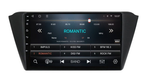 Navigatie dedicata cu Android Skoda Fabia III 2014 - 2021, 3GB RAM, Radio GPS Dual Zone, Display HD IPS 9" Touchscreen, Internet Wi-Fi si slot SIM 4G, Bluetooth, MirrorLink, USB, Waze