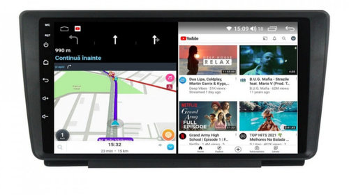 Navigatie dedicata cu Android Skoda Octavia II 2004 - 2013, 6GB RAM, Radio GPS Dual Zone, Display HD IPS 9" Touchscreen, Internet Wi-Fi si slot SIM 4G, Bluetooth, MirrorLink, USB, Waze
