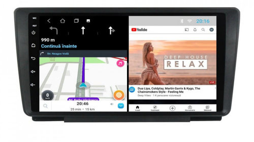 Navigatie dedicata cu Android Skoda Octavia II 2004 - 2013, 1GB RAM, Radio GPS Dual Zone, Display HD IPS 9" Touchscreen, Internet WiFi, Bluetooth, MirrorLink, USB, Waze