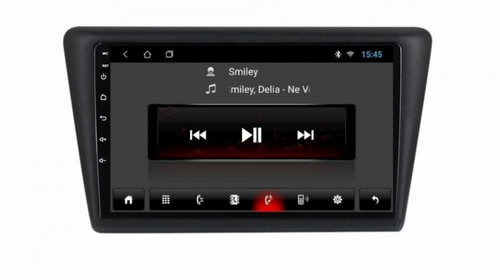 Navigatie dedicata cu Android Skoda Rapid 2011 - 2019, 1GB RAM, Radio GPS Dual Zone, Display HD IPS 9" Touchscreen, Internet Wi-Fi, Bluetooth, MirrorLink, USB, Waze