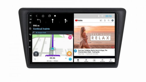 Navigatie dedicata cu Android Skoda Rapid 2011 - 2019, 2GB RAM, Radio GPS Dual Zone, Display HD IPS 9" Touchscreen, Internet Wi-Fi, Bluetooth, MirrorLink, USB, Waze
