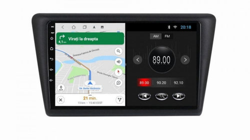 Navigatie dedicata cu Android Skoda Rapid 2011 - 2019, 2GB RAM, Radio GPS Dual Zone, Display HD IPS 9" Touchscreen, Internet Wi-Fi, Bluetooth, MirrorLink, USB, Waze