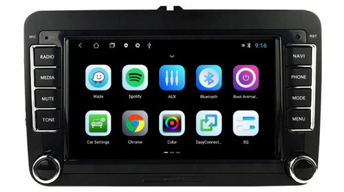 Navigatie dedicata cu Android Skoda Rapid 2011 - 2019, 2GB RAM, Radio GPS Dual Zone, Display HD IPS 7" Touchscreen, Internet Wi-Fi, Bluetooth, MirrorLink, USB, Waze