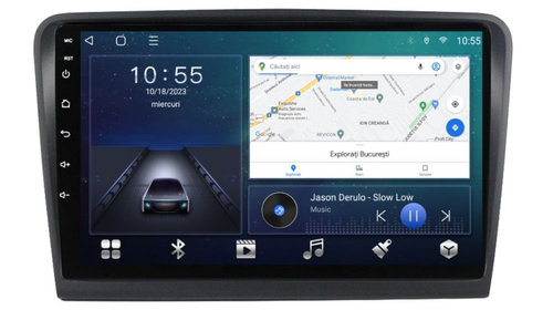 Navigatie dedicata cu Android Skoda Superb II 2008 - 2015, 3GB RAM, Radio GPS Dual Zone, Display HD IPS 10" Touchscreen, Internet Wi-Fi si slot SIM 4G, Bluetooth, MirrorLink, USB, Waze