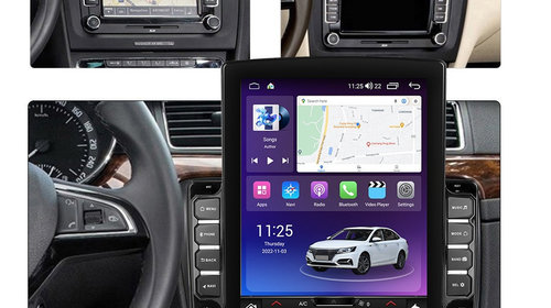 Navigatie dedicata cu Android Skoda Superb II 2008 - 2015, 4GB RAM, Radio GPS Dual Zone, Touchscreen IPS 9.7" HD tip Tesla, Internet Wi-Fi si slot SIM 4G, Bluetooth, MirrorLink, USB, Waze
