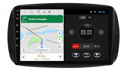 Navigatie dedicata cu Android Smart Forfour dupa 2014, 2GB RAM, Radio GPS Dual Zone, Display HD IPS 9" Touchscreen, Internet Wi-Fi, Bluetooth, MirrorLink, USB, Waze