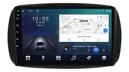 Navigatie dedicata cu Android Smart Forfour dupa 2014, 3GB RAM, Radio GPS Dual Zone, Display HD IPS 9" Touchscreen, Internet Wi-Fi si slot SIM 4G, Bluetooth, MirrorLink, USB, Waze