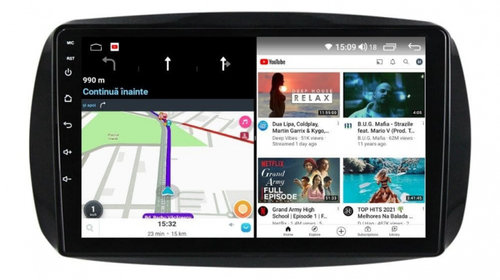 Navigatie dedicata cu Android Smart Forfour dupa 2014, 3GB RAM, Radio GPS Dual Zone, Display HD IPS 9" Touchscreen, Internet Wi-Fi si slot SIM 4G, Bluetooth, MirrorLink, USB, Waze