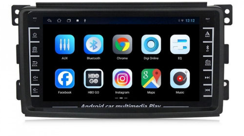 Navigatie dedicata cu Android Smart Fortwo 2007 - 2010, 1GB RAM, Radio GPS Dual Zone, Display HD IPS 8" Touchscreen, Internet Wi-Fi, Bluetooth, MirrorLink, USB, Waze