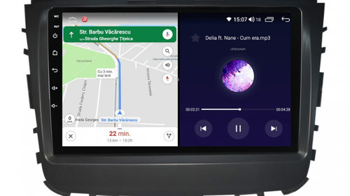 Navigatie dedicata cu Android Ssangyong Musso dupa 2018, 4GB RAM, Radio GPS Dual Zone, Display HD IPS 9" Touchscreen, Internet Wi-Fi si slot SIM 4G, Bluetooth, MirrorLink, USB, Waze
