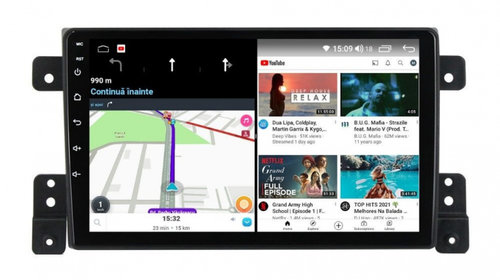 Navigatie dedicata cu Android Suzuki Grand Vitara 2005 - 2015, 3GB RAM, Radio GPS Dual Zone, Display HD IPS 9" Touchscreen, Internet Wi-Fi si slot SIM 4G, Bluetooth, MirrorLink, USB, Waze