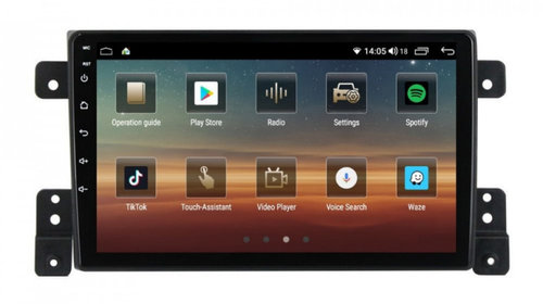 Navigatie dedicata cu Android Suzuki Grand Vitara 2005 - 2015, 6GB RAM, Radio GPS Dual Zone, Display HD IPS 9" Touchscreen, Internet Wi-Fi si slot SIM 4G, Bluetooth, MirrorLink, USB, Waze