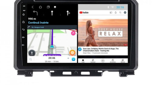 Navigatie dedicata cu Android Suzuki Jimny dupa 2018, 1GB RAM, Radio GPS Dual Zone, Display HD IPS 9" Touchscreen, Internet Wi-Fi, Bluetooth, MirrorLink, USB, Waze
