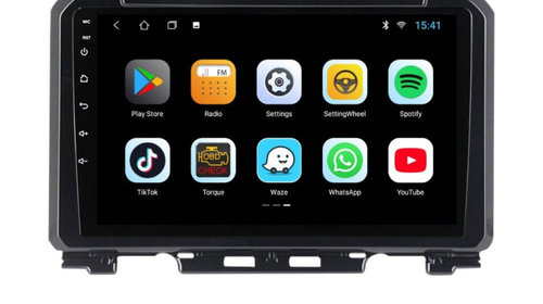 Navigatie dedicata cu Android Suzuki Jimny dupa 2018, 3GB RAM, Radio GPS Dual Zone, Display HD IPS 9" Touchscreen, Internet Wi-Fi si slot SIM 4G, Bluetooth, MirrorLink, USB, Waze