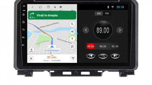 Navigatie dedicata cu Android Suzuki Jimny dupa 2018, 1GB RAM, Radio GPS Dual Zone, Display HD IPS 9" Touchscreen, Internet Wi-Fi, Bluetooth, MirrorLink, USB, Waze