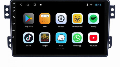 Navigatie dedicata cu Android Suzuki Splash 2008 - 2015, 2GB RAM, Radio GPS Dual Zone, Display HD IPS 9" Touchscreen, Internet Wi-Fi, Bluetooth, MirrorLink, USB, Waze
