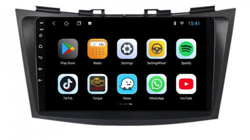 Navigatie dedicata cu Android Suzuki Swift IV 2010 - 2017, 1GB RAM, Radio GPS Dual Zone, Display HD IPS 9" Touchscreen, Internet Wi-Fi, Bluetooth, MirrorLink, USB, Waze
