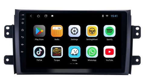 Navigatie dedicata cu Android Suzuki SX4 2006 - 2014, 3GB RAM, Radio GPS Dual Zone, Display HD IPS 9" Touchscreen, Internet Wi-Fi si slot SIM 4G, Bluetooth, MirrorLink, USB, Waze