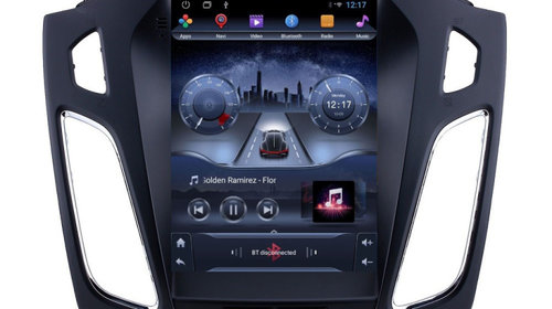 Navigatie dedicata cu Android tip tesla Ford Focus III 2011 - 2018, 1GB RAM, Radio GPS Dual Zone, Touchscreen IPS 9.7" HD, Internet Wi-Fi, Bluetooth, MirrorLink, USB, Waze