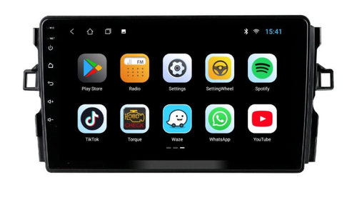 Navigatie dedicata cu Android Toyota Auris 2006 - 2012, 3GB RAM, Radio GPS Dual Zone, Display HD IPS 9" Touchscreen, Internet Wi-Fi si slot SIM 4G, Bluetooth, MirrorLink, USB, Waze
