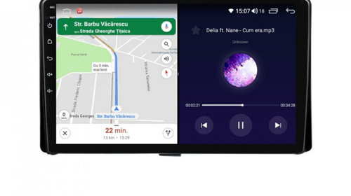 Navigatie dedicata cu Android Toyota Auris 2015 - 2019, 8GB RAM, Radio GPS Dual Zone, Display HD IPS 9" Touchscreen, Internet Wi-Fi si slot SIM 4G, Bluetooth, MirrorLink, USB, Waze