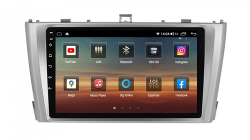 Navigatie dedicata cu Android Toyota Avensis 2009 - 2015, 8GB RAM, Radio GPS Dual Zone, Display HD IPS 9" Touchscreen, Internet Wi-Fi si slot SIM 4G, Bluetooth, MirrorLink, USB, Waze