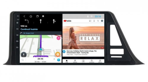 Navigatie dedicata cu Android Toyota C-HR dupa 2016, 1GB RAM, Radio GPS Dual Zone, Display HD IPS 9" Touchscreen, Internet Wi-Fi, Bluetooth, MirrorLink, USB, Waze