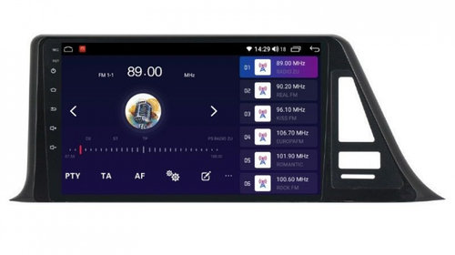 Navigatie dedicata cu Android Toyota C-HR dupa 2016, 4GB RAM, Radio GPS Dual Zone, Display HD IPS 9" Touchscreen, Internet Wi-Fi si slot SIM 4G, Bluetooth, MirrorLink, USB, Waze