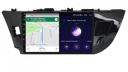 Navigatie dedicata cu Android Toyota Corolla 2013 - 2017, 8GB RAM, Radio GPS Dual Zone, Display HD IPS 10" Touchscreen, Internet Wi-Fi si slot SIM 4G, Bluetooth, MirrorLink, USB, Waze