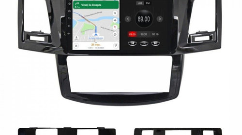 Navigatie dedicata cu Android Toyota Hilux VII 2004 - 2015, 1GB RAM, Radio GPS Dual Zone, Display HD IPS 9" Touchscreen, Internet Wi-Fi, Bluetooth, MirrorLink, USB, Waze