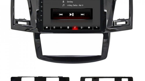 Navigatie dedicata cu Android Toyota Hilux VII 2004 - 2015, 1GB RAM, Radio GPS Dual Zone, Display HD IPS 9" Touchscreen, Internet Wi-Fi, Bluetooth, MirrorLink, USB, Waze