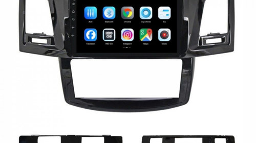 Navigatie dedicata cu Android Toyota Hilux VII 2004 - 2015, 1GB RAM, Radio GPS Dual Zone, Display HD IPS 9" Touchscreen, Internet Wi-Fi, Bluetooth, MirrorLink, USB, Waze