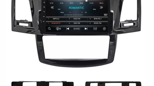 Navigatie dedicata cu Android Toyota Hilux VII 2004 - 2015, 3GB RAM, Radio GPS Dual Zone, Display HD IPS 9" Touchscreen, Internet Wi-Fi si slot SIM 4G, Bluetooth, MirrorLink, USB, Waze