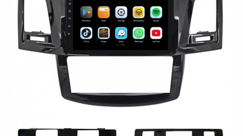 Navigatie dedicata cu Android Toyota Hilux VII 2004 - 2015, 1GB RAM, Radio GPS Dual Zone, Display HD IPS 9" Touchscreen, Internet Wi-Fi, Bluetooth, MirrorLink, USB, Waze