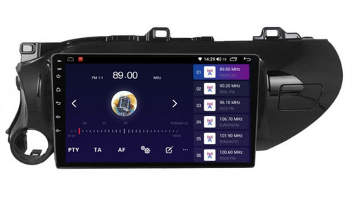 Navigatie dedicata cu Android Toyota Hilux VIII dupa 2015, 8GB RAM, Radio GPS Dual Zone, Display HD IPS 10" Touchscreen, Internet Wi-Fi si slot SIM 4G, Bluetooth, MirrorLink, USB, Waze